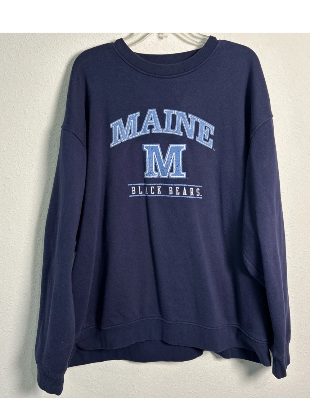 Champion Maine Black Bears Crewneck Fleece Sweatshirt Navy Blue Men’s 2XL NCAA